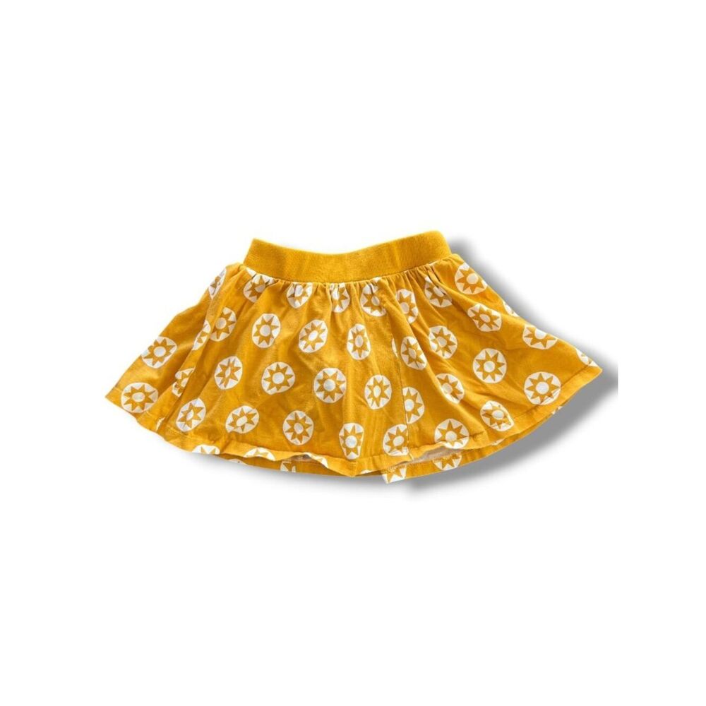 Tea Collection Gold Mustard Yellow White Sun Print Skort Size 2